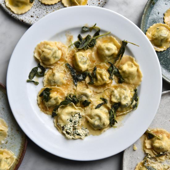 Gluten free spinach ricotta ravioli - Recipe photo by georgeats