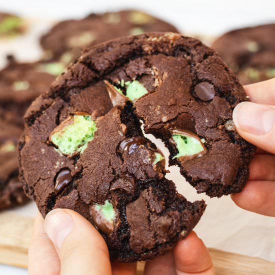 Aero Mint Chocolate Chip Cookies - Recipe photo by BlueSkyEating