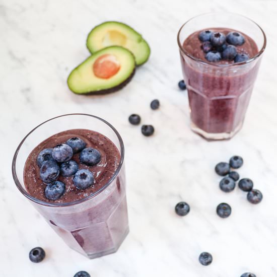 Blueberry Avocado Smoothie - Recipe photo by BlueSkyEating
