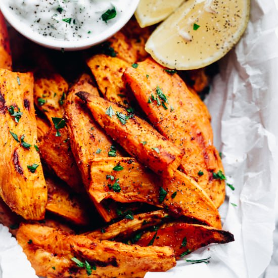 Sweet Potato Wedges - Recipe photo by MunchkinTime