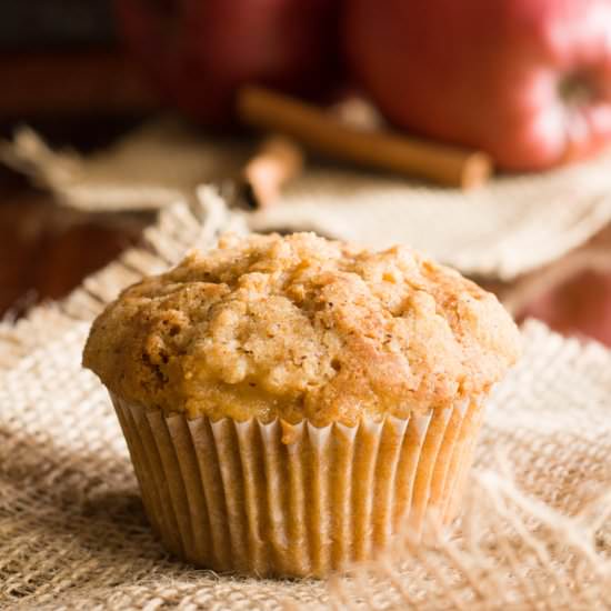 Streusel Top Apple Muffins - Recipe photo by PastryWishes