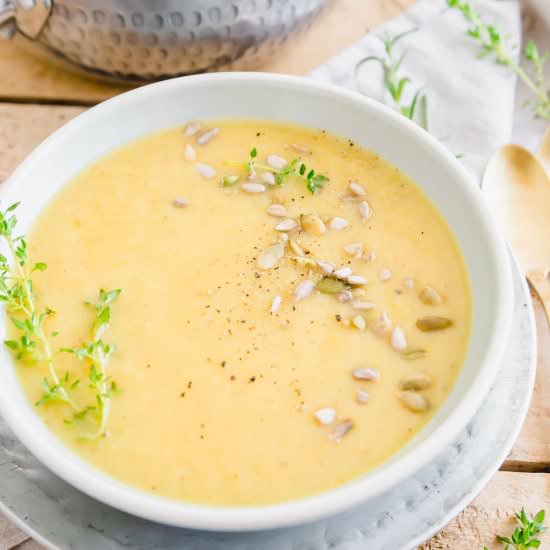 Creamy Root Vegetable Soup - Recipe photo by Running to the Kitchen