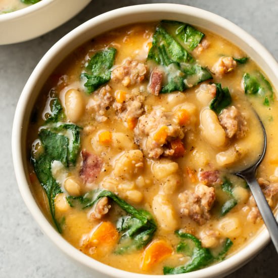 italian sausage white bean soup - Recipe photo by saltandlavender