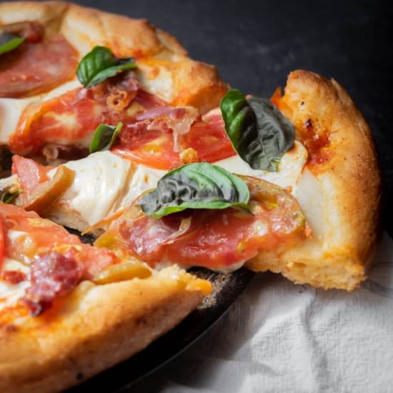 Harissa Pizza - Recipe photo by JawnsICooked