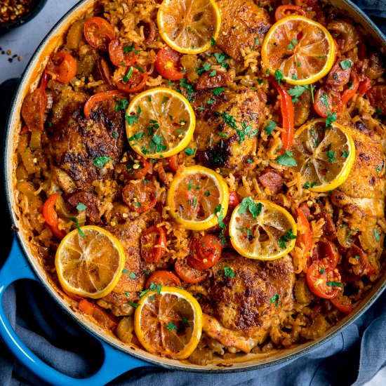 Spanish Chicken and Rice - Recipe photo by KitchenSanctuary