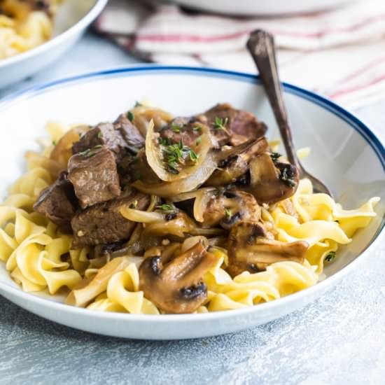 Steak Tips with Mushroom Gravy - Recipe photo by culinaryhill