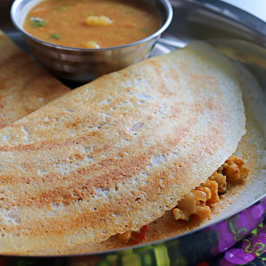 Cauliflower Masala Dosa - Recipe photo by sandhiya