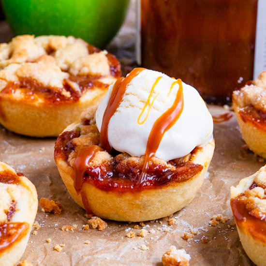 Mini Toffee Apple Crumble Pies - Recipe photo by anniesnomsblog