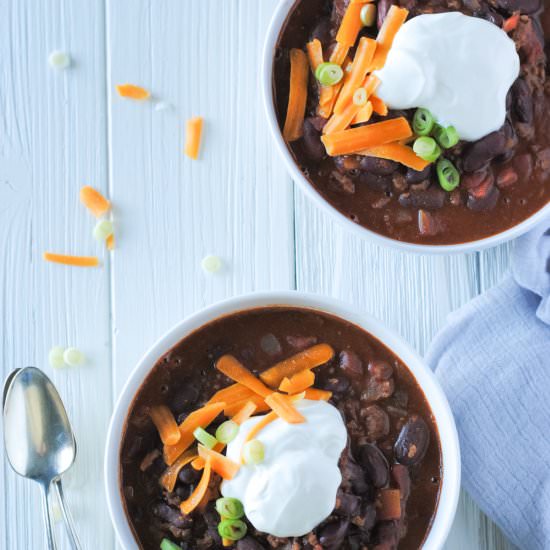 Heartwarming Cocoa Chili - Recipe photo by never any thyme