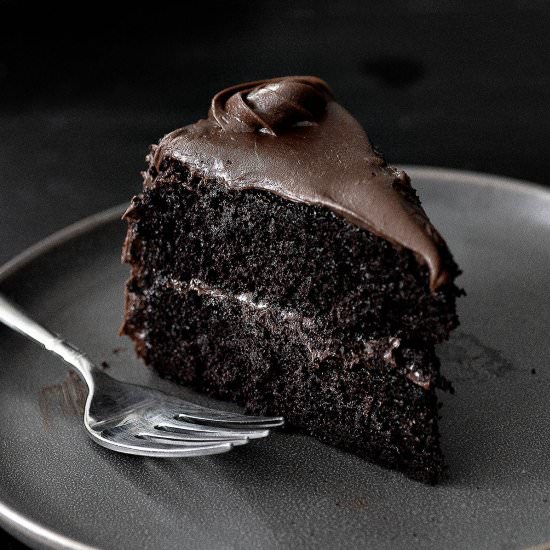 Decadent Chocolate Layer Cake - Recipe photo by TheRedheadBaker