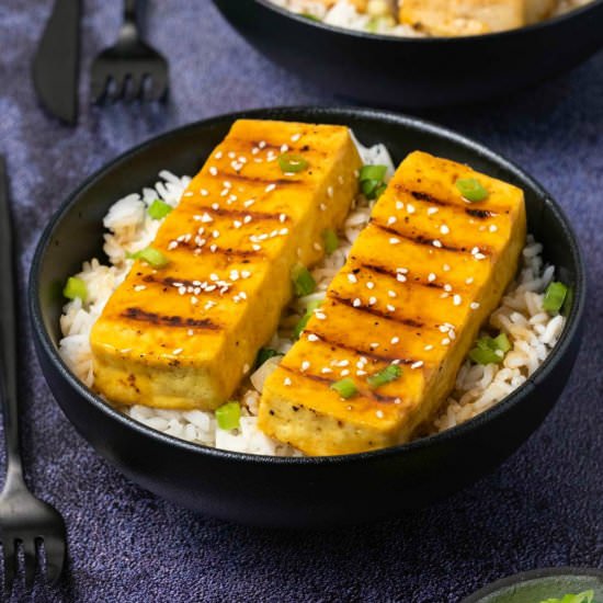 Grilled Tofu - Recipe photo by lovingitvegan