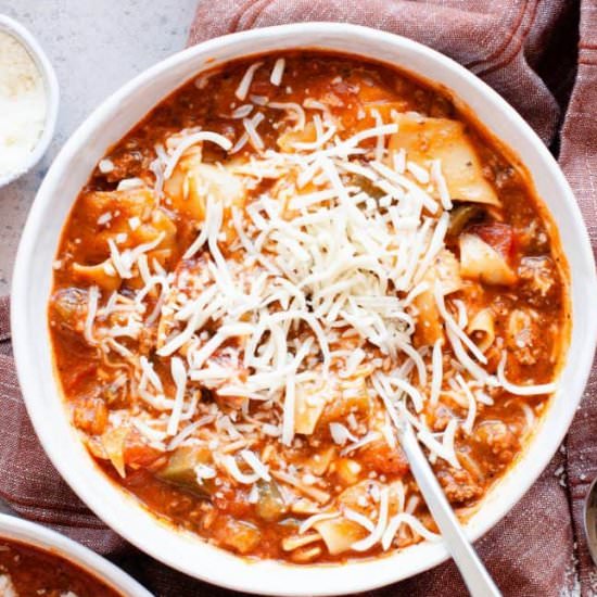 Easy Lasagna Soup - Recipe photo by erinliveswhole