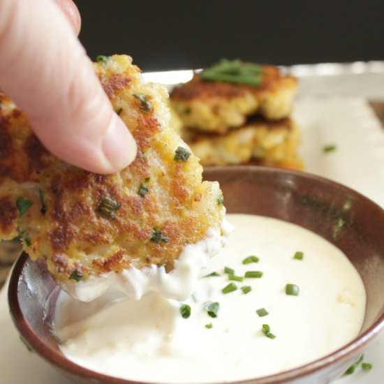 Shrimp Cakes with Lemon Aioli - Recipe photo by Family Table Treasures