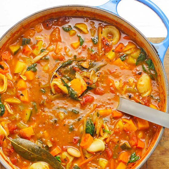 Italian Minestrone Soup with Pesto - Recipe photo by suebeehomemaker