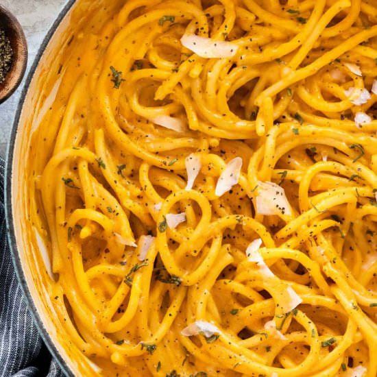 Creamy Pumpkin Pasta - Recipe photo by Jessica Gavin