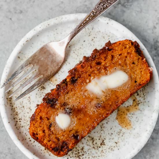 Healthy Pumpkin Chocolate Bread - Recipe photo by PrimaveraKitchen