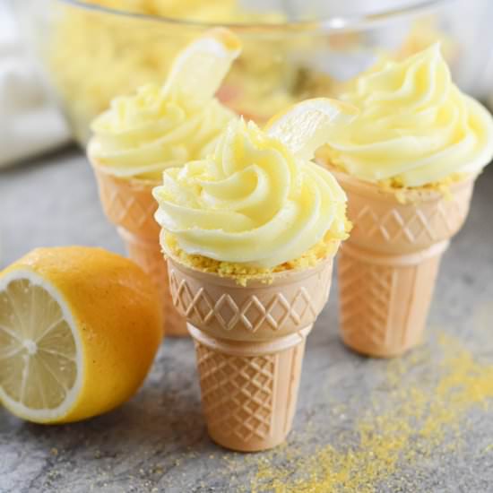 Lemon Cupcake Cones - Recipe photo by lifebeginswithdessert