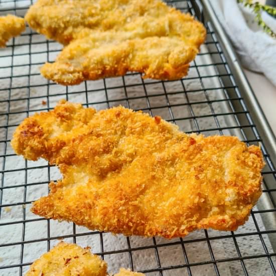 Panko chicken schnitzel - Recipe photo by Casually Peckish