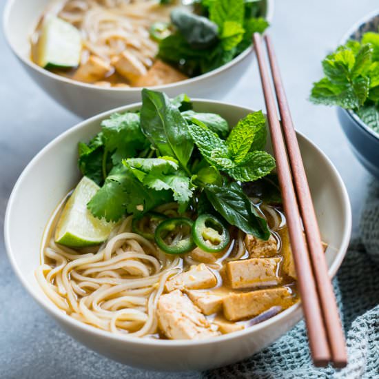 Vegan Pho with Tofu - Recipe photo by Sixhungryfeet