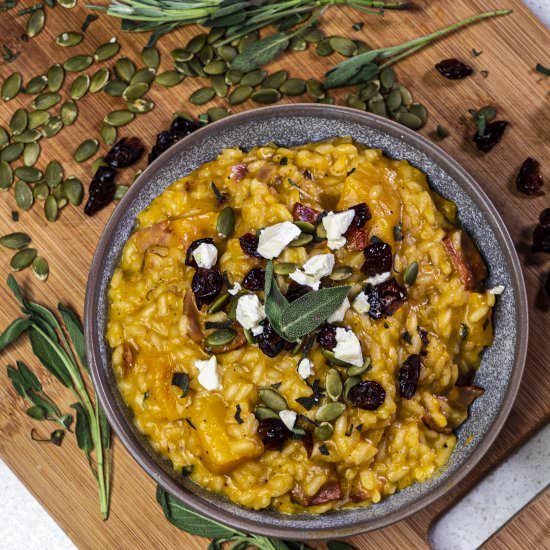 CREAMY PUMPKIN AND BACON RISOTTO - Recipe photo by TaylahsKitchen