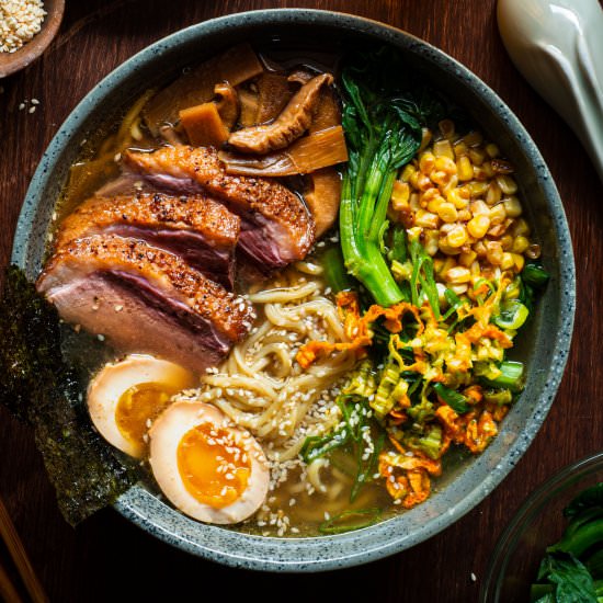 Miso Tahini Ramen w Duck Breast - Recipe photo by rhubarbandcod
