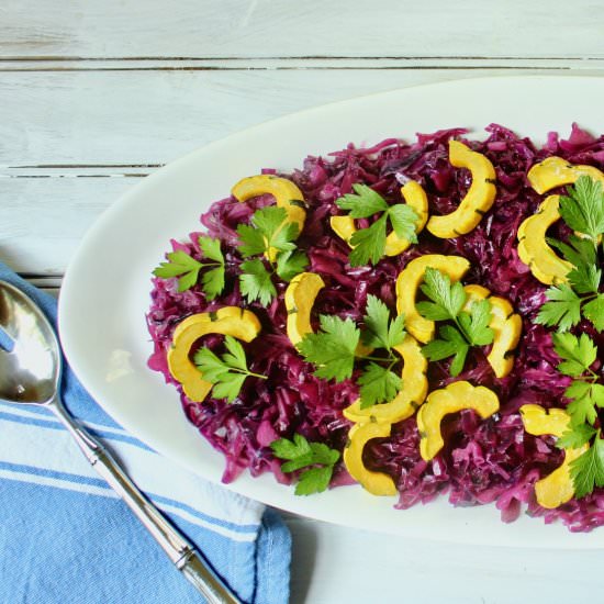 Red Cabbage and Delicata Squash - Recipe photo by the good eats co