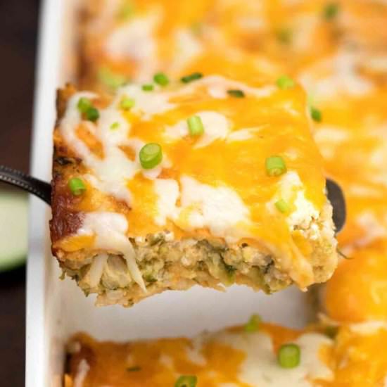 Cheesy Zucchini Casserole - Recipe photo by peasandpeonies