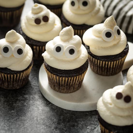 Spooky Ghost Cupcakes - Recipe photo by nourishandfete