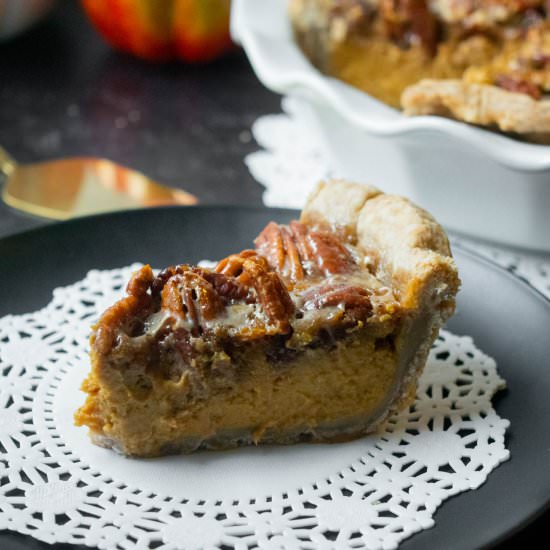 Pecan Pumpkin Pie - Recipe photo by JawnsICooked