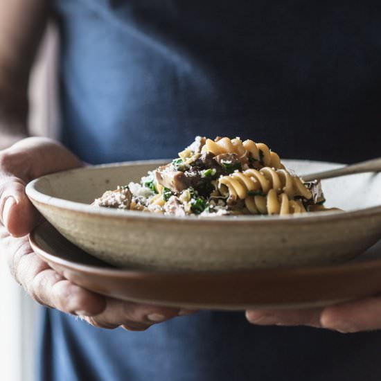One Pot Vegan Mushroom Pasta - Recipe photo by My Goodness Kitchen