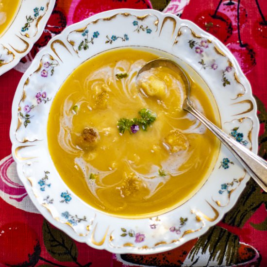 Acorn Squash and Celeriac Soup - Recipe photo by a zest for life