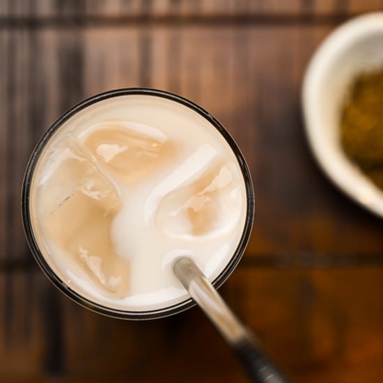 Dairy Free Iced Hochicha Latte - Recipe photo by Sudachi Recipes