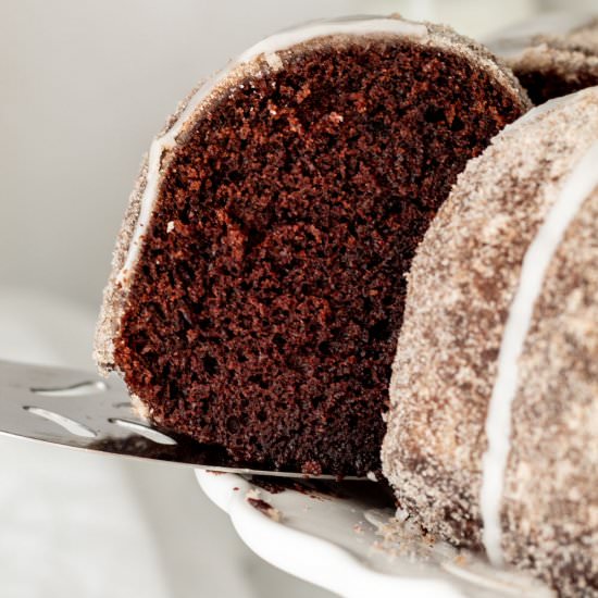 Chocolate Roasted Pear Cake - Recipe photo by parsleyandicing