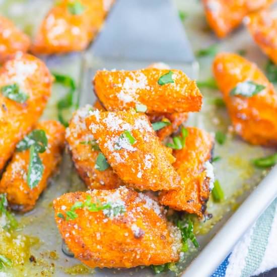 Roasted Garlic Parmesan Carrots - Recipe photo by pumpkinnspice