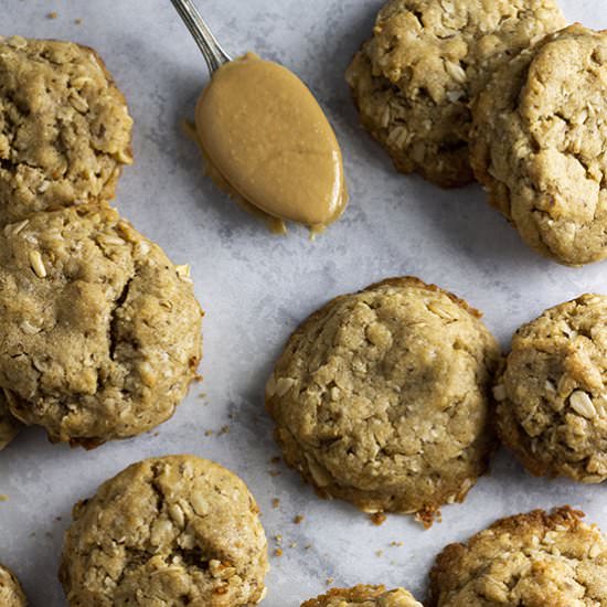 Peanut Butter Sourdough Cookies - Recipe photo by kettleandkale