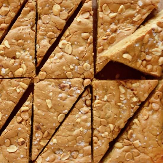 Double Peanut Butter Blondies - Recipe photo by justataste