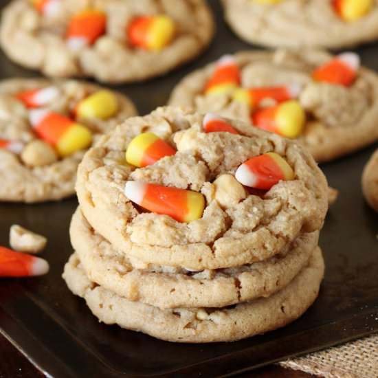 Peanut Butter Candy Corn Cookies - Recipe photo by thekitchenismyplayground