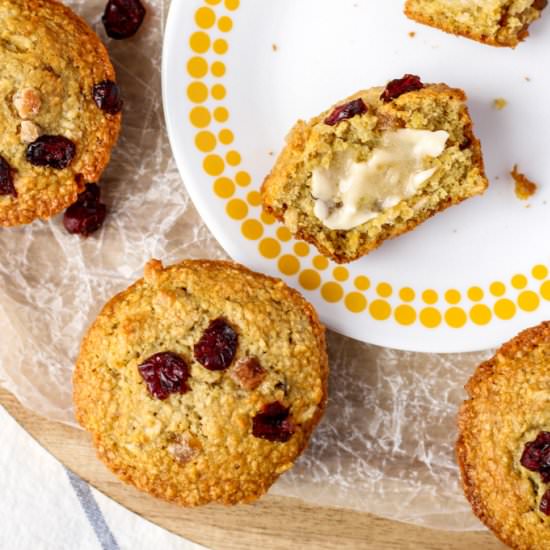 Cranberry Ginger Bran Muffins - Recipe photo by Bakes and Blunders