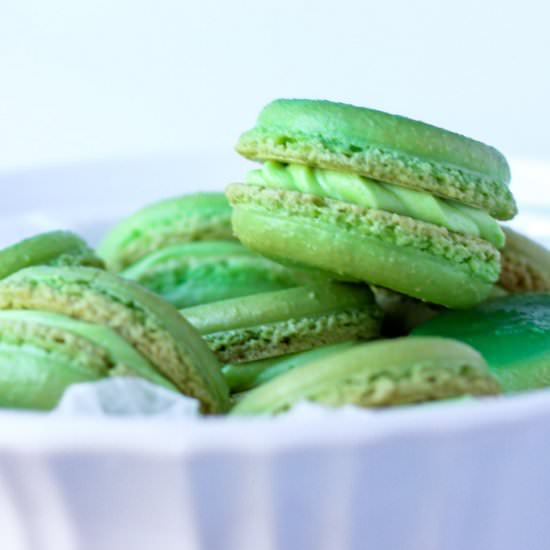 Mint & Lime Macarons - Recipe photo by Bakes and Blunders