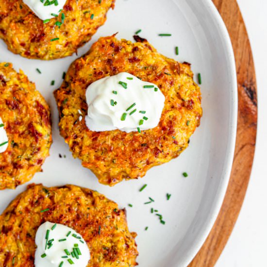 Healthy Keto Chive Carrot Fritters - Recipe photo by Honestfoodie_blog