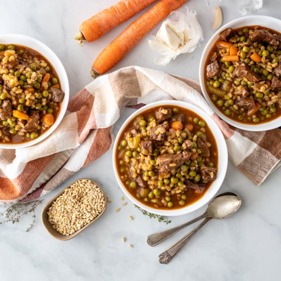Hearty Beef Barley Soup - Recipe photo by Aredspatula