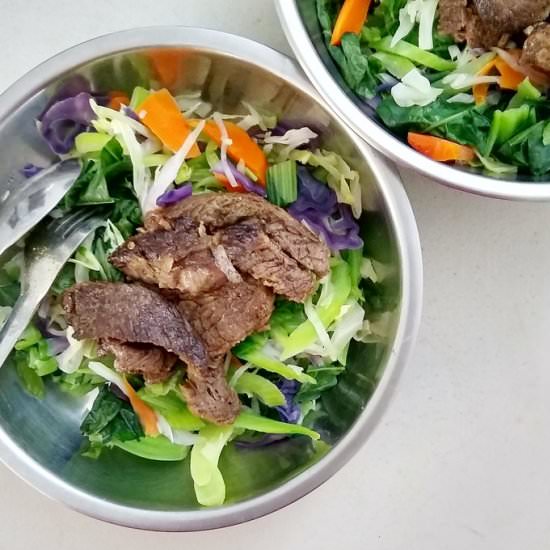 Budget Steak Chuck Roast Beef Salad - Recipe photo by escapetofood