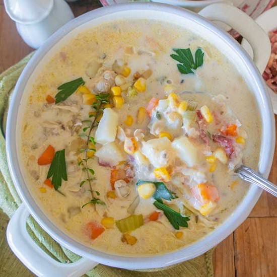 Clam Chowder with Charred Corn - Recipe photo by Only Gluten Free Recipes