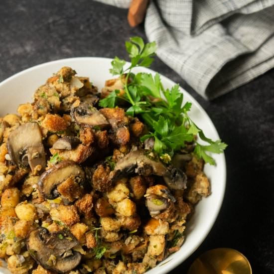 Smoked Oyster and Mushroom Stuffing - Recipe photo by JawnsICooked