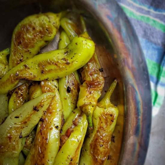 Grilled stuffed banana peppers - Recipe photo by Hungry Lankan