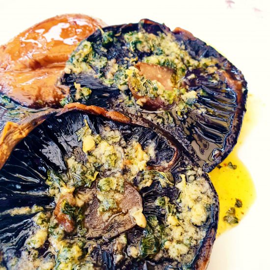 Garlic Butter Roasted Mushrooms - Recipe photo by FeastGloriousFeast