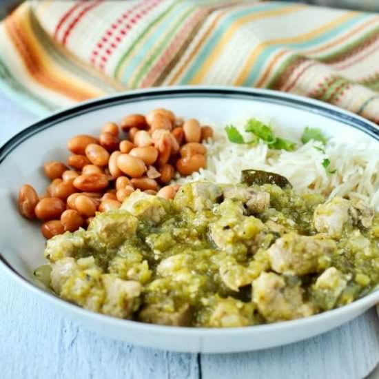 Slow cooker Chile Verde with Pork - Recipe photo by karenskitchenstories