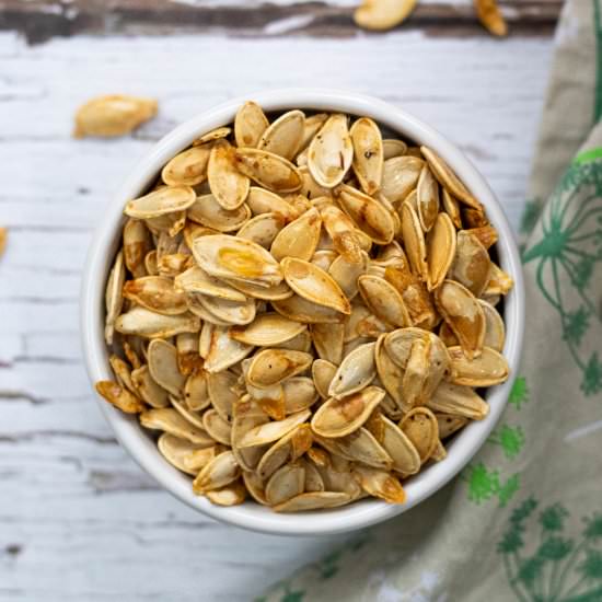 Salt and Pepper Pumpkin Seeds - Recipe photo by Searchingforspice
