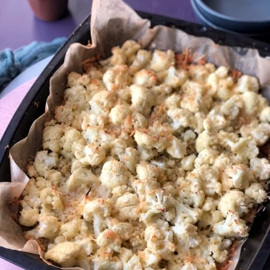 Super cheesy baked cauliflower - Recipe photo by Once a Foodie