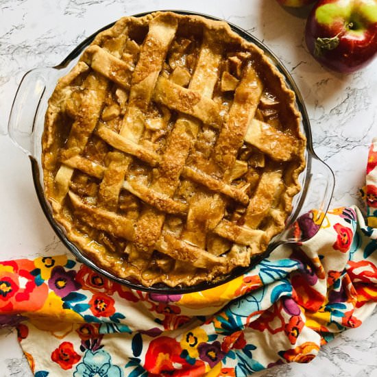 Caramel Apple Pie - Recipe photo by MostlyMasala